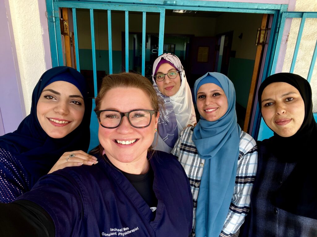 Photo credit - Rachael and clinicians receiving training in Gaza